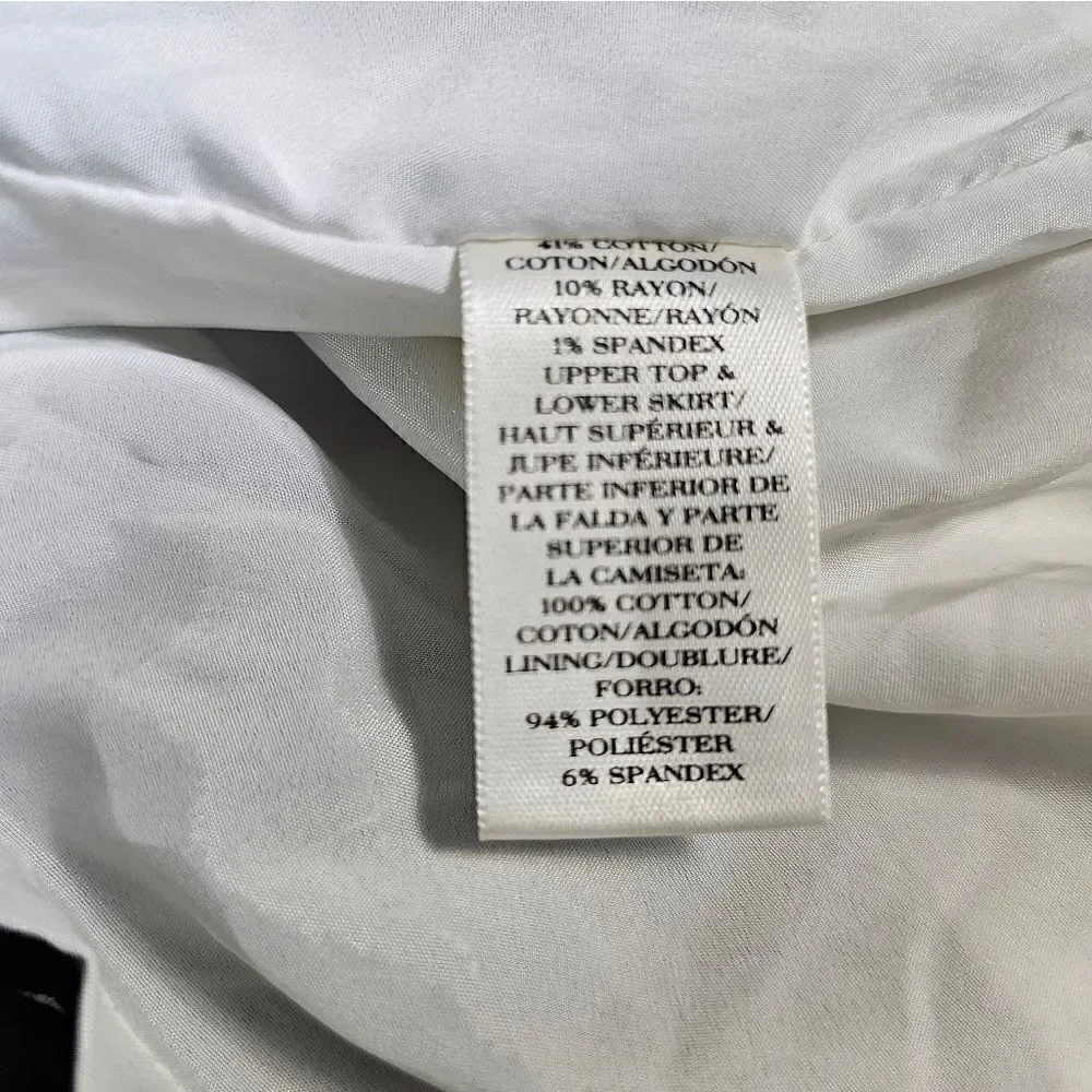 ANN TAYLOR Tweed Eyelet Trim Cream Black‎ Shift Dress - Size 8 - Picture 7 of 7